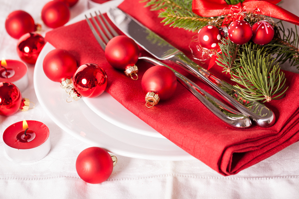 Red Christmas Place Setting