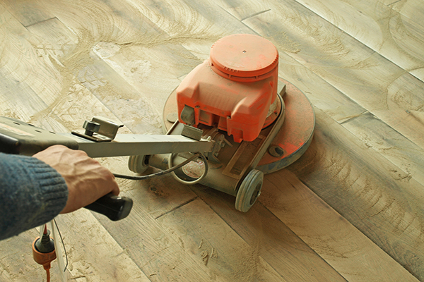 Floor sander on hardwood floors